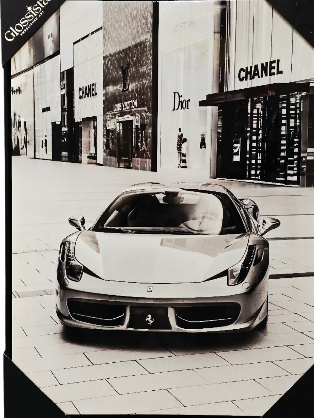 Glossista Embelished Art Luxury Haute Spots Ferrari Street Scene Framed Wall Dec - Picture 2 of 7